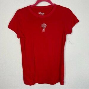 G-III 4her Red Phillis Short Sleeve Top Size S NWOT